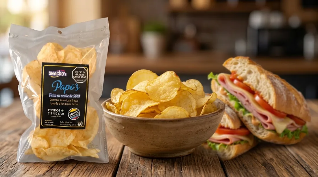 Papas Snacko's como acompañamiento de sandwich